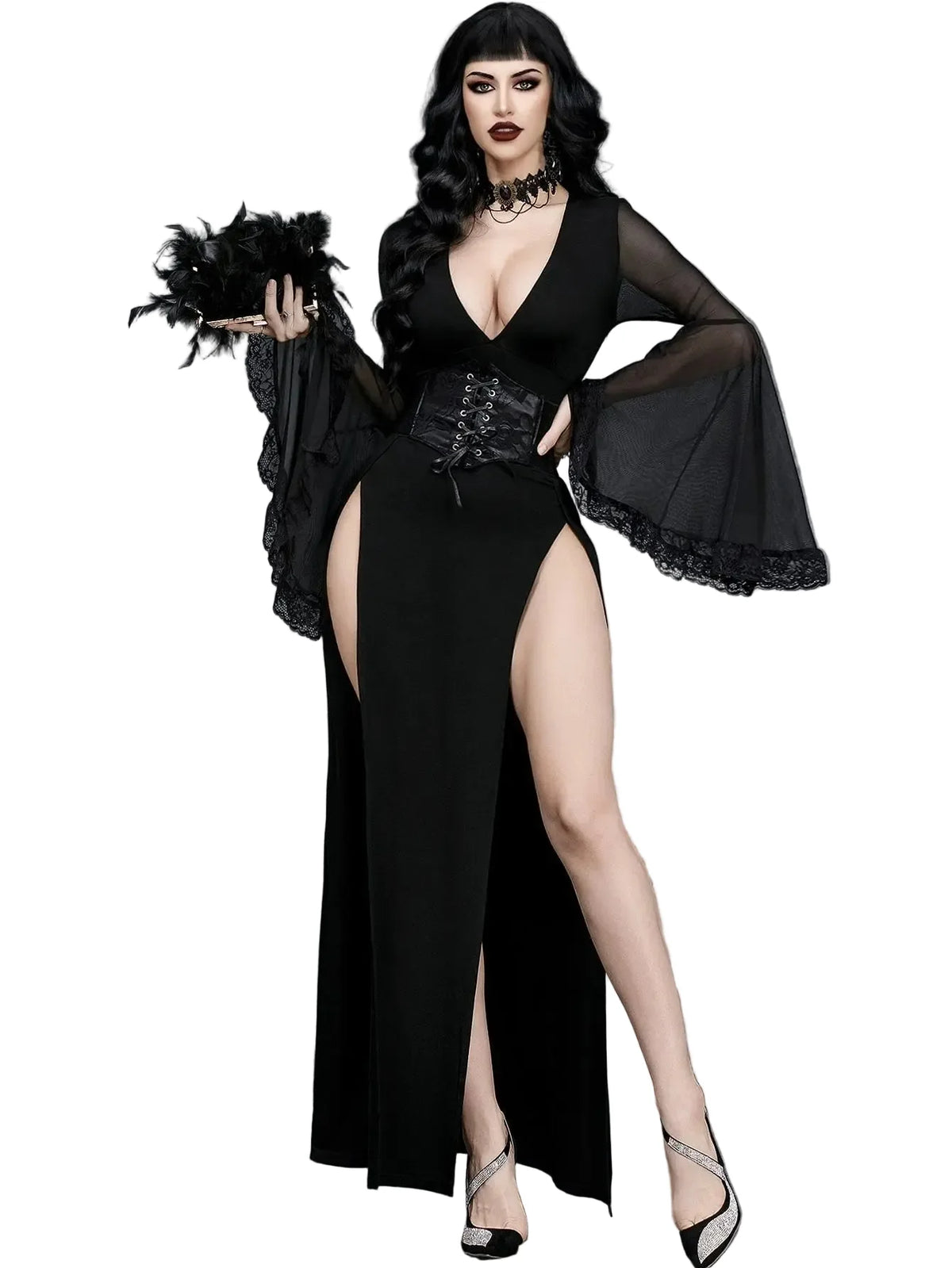 Midnight Siren Gothic Maxi Dress