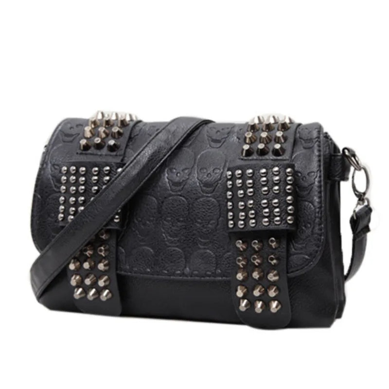Hemlock Studded Skull Clutch Bag