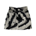 Women's Black Grey Bleached Denim Mini Skirt - front studio view (1 of 3)
