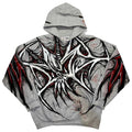 Unisex Gray Spider Graphic Hoodie - front studio view