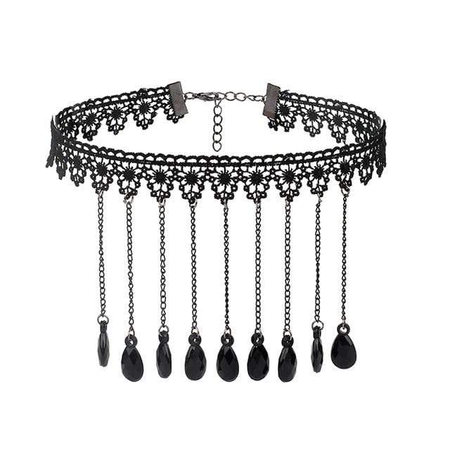 Forbidden Love Sexy Beaded Choker - Creepy Goth