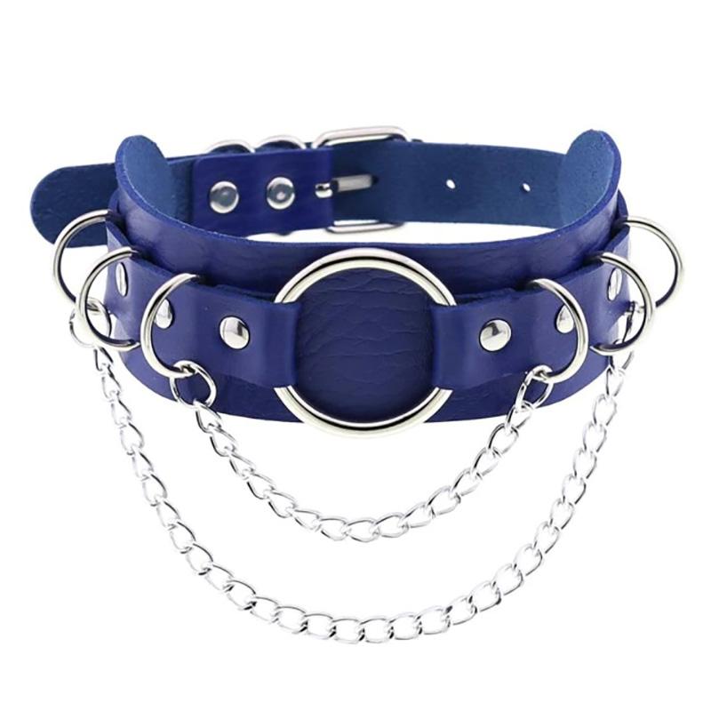 Lawbreaker Punk Leather Choker - Creepy Goth