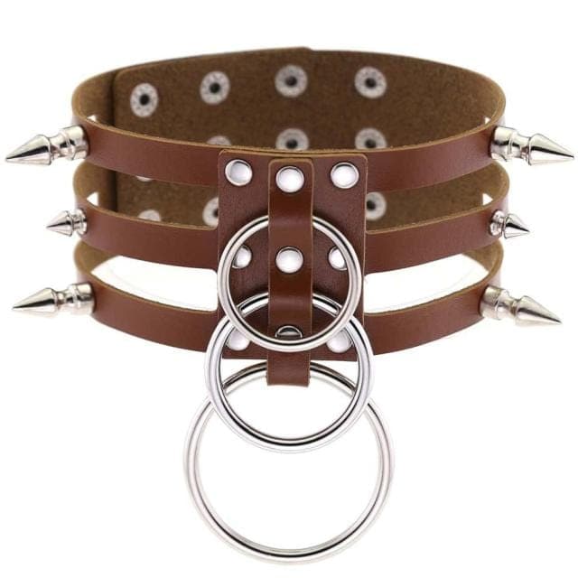 Nightfall Leather Choker - Creepy Goth