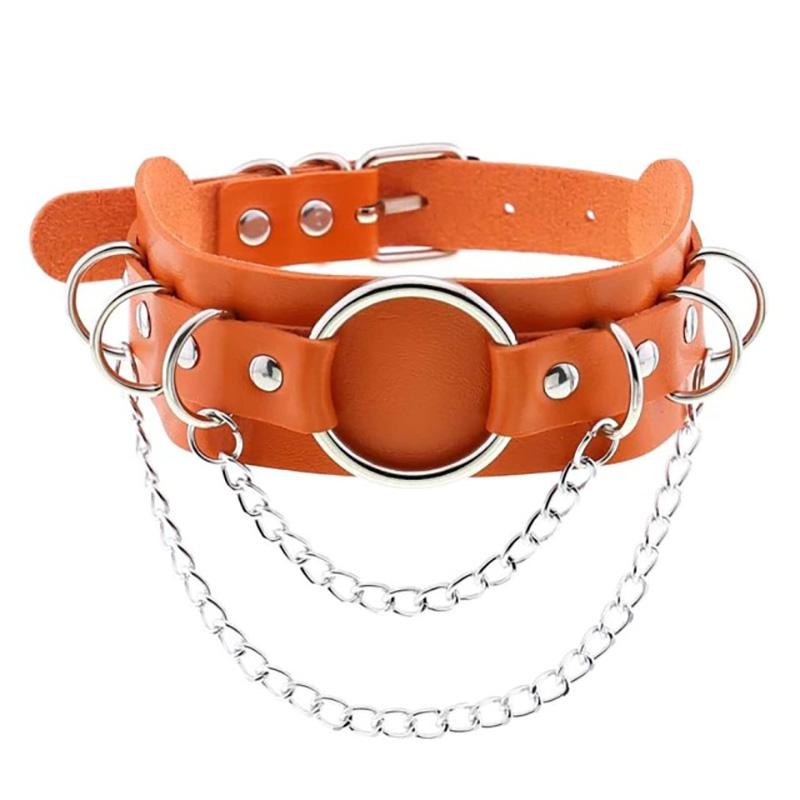 Lawbreaker Punk Leather Choker - Creepy Goth