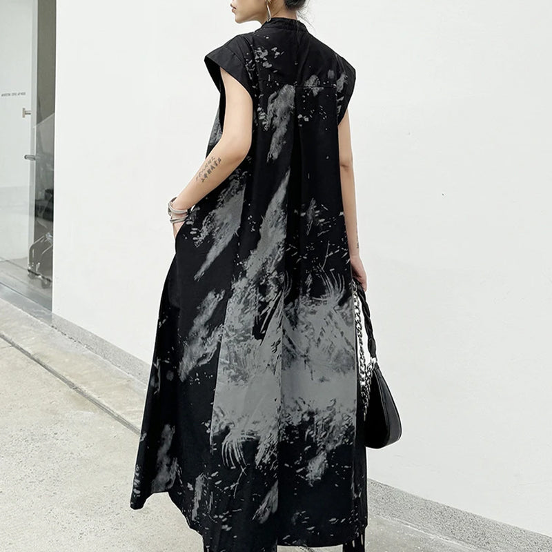 Gothic Midi Black Dress