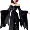 Women's Black Velvet Batwing Off-Shoulder Maxi Dress - primary lifestyle photo