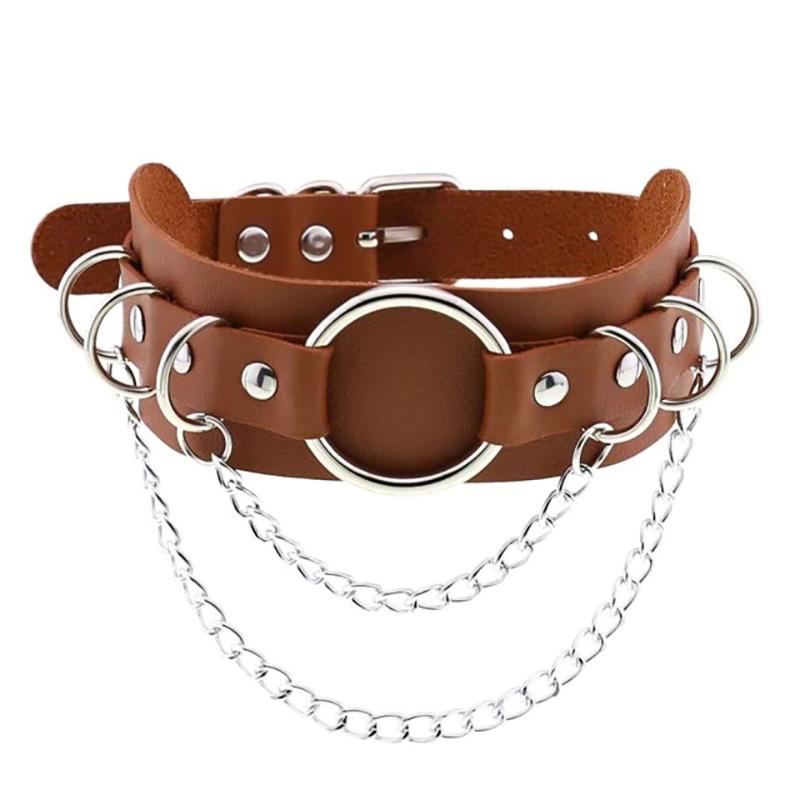 Lawbreaker Punk Leather Choker - Creepy Goth