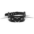 Long Spike Heart Choker Necklace - Creepy Goth