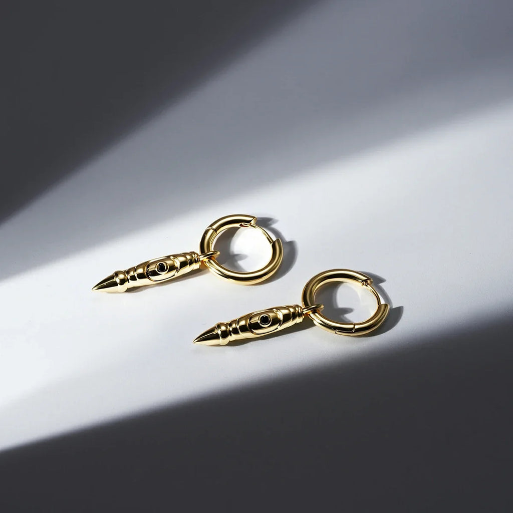 LAMINAR AXIS DROP HOOP EARRINGS