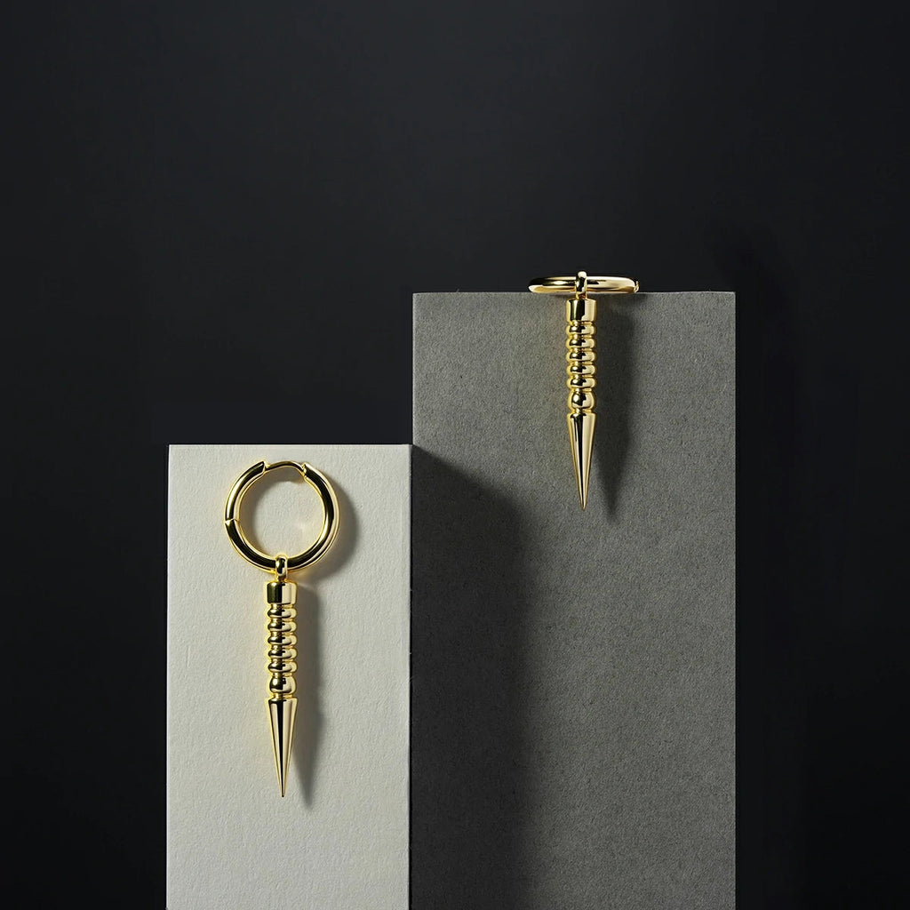 THORN DROP HOOPS EARRINGS