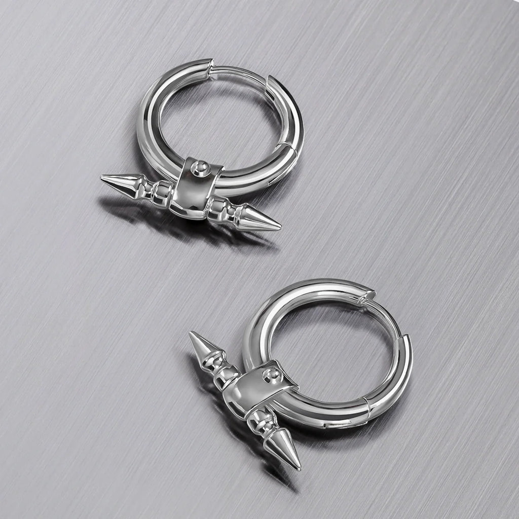 DUAL SPIKE HOOP EARRINGS