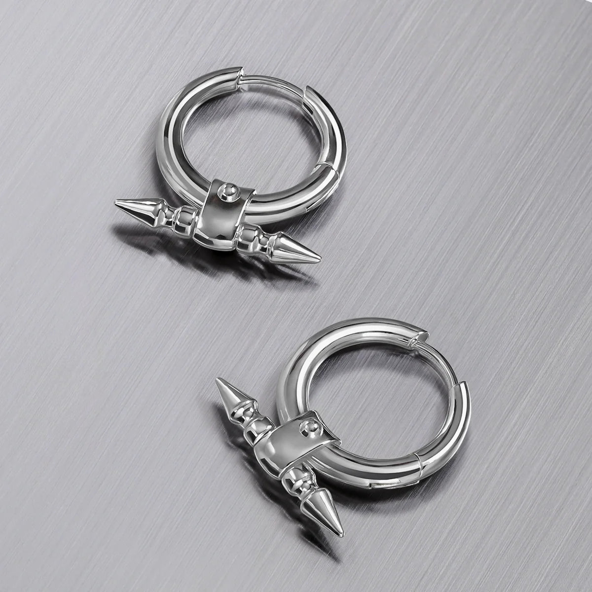 DUAL SPIKE HOOP EARRINGS