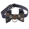 Geared Bowtie Choker Necklace - Creepy Goth