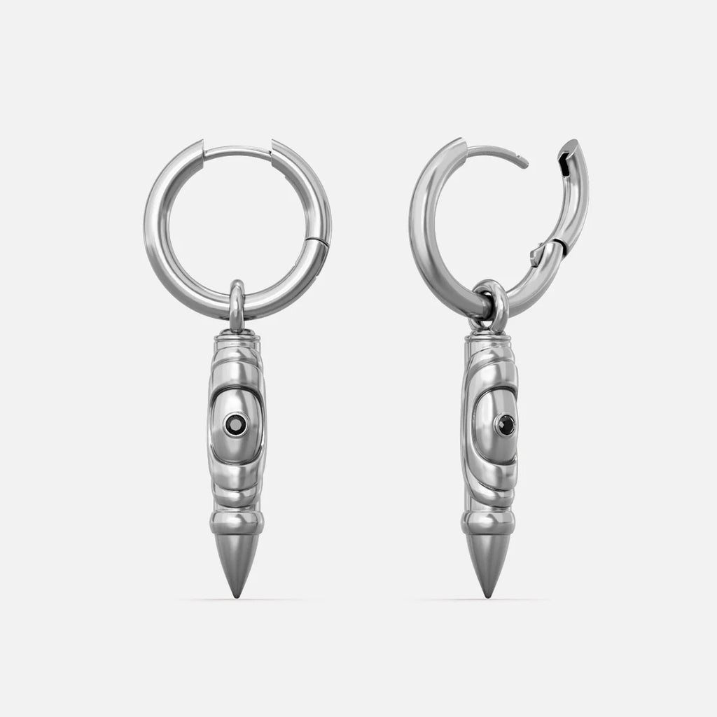 LAMINAR AXIS DROP HOOP EARRINGS