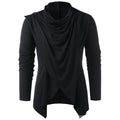 Men's Black Gray Green Draped Cowl Pullover - front studio view (1 of 6)