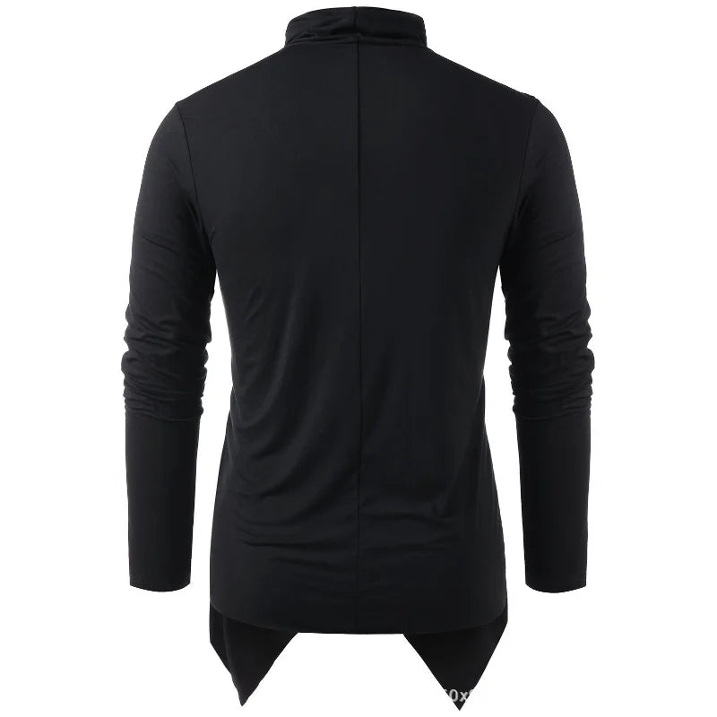 Black Gray Green Draped Cowl Pullover Top