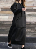 Women's Casual Hooded Dress Black - primary photo, shown with a person (1 of 2)