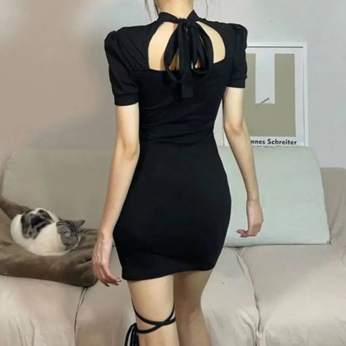 Black Cutout Bodycon Mini Dress
