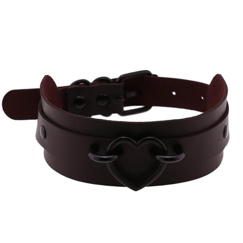 Black Heart Choker Necklace - Creepy Goth