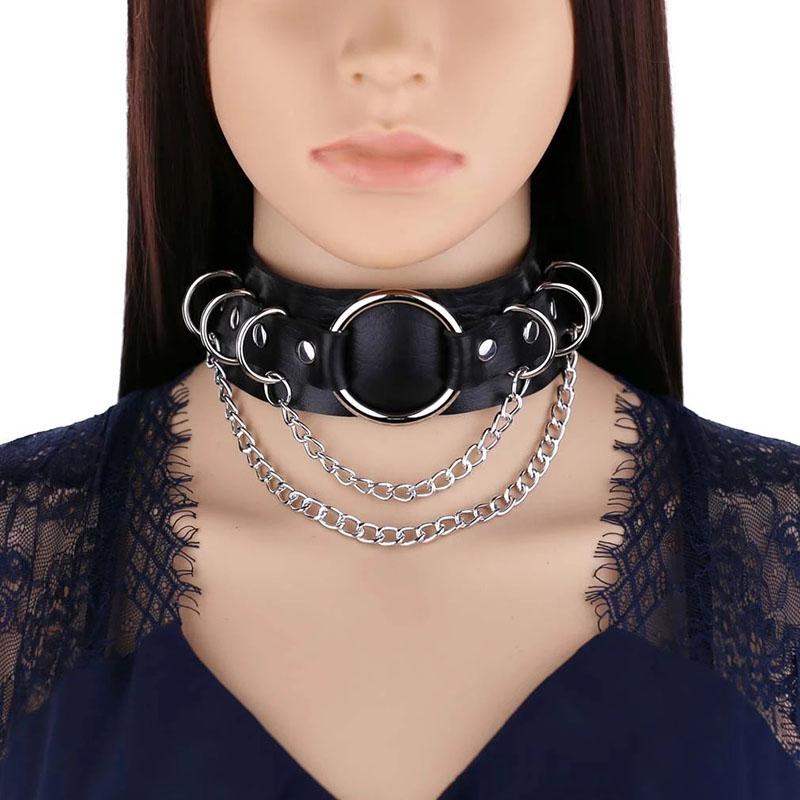 Lawbreaker Punk Leather Choker - Creepy Goth