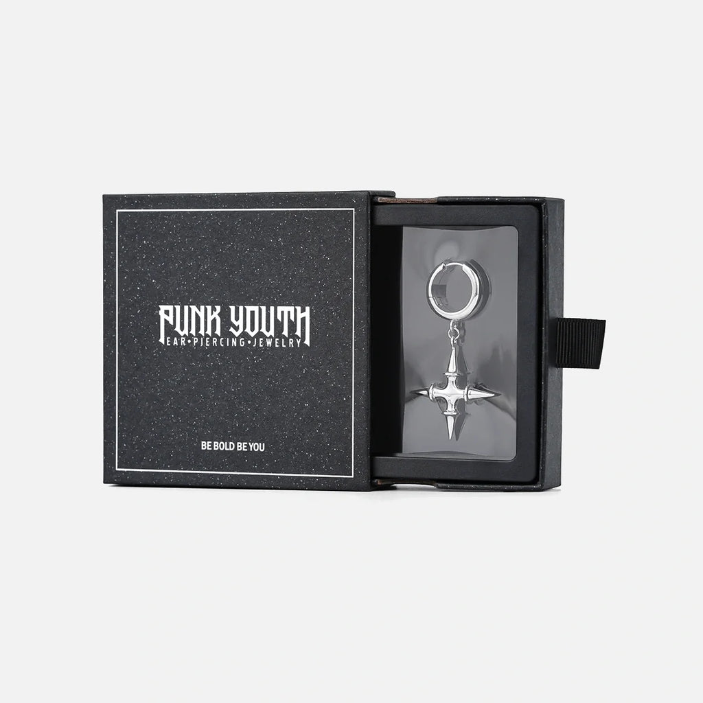 SPIKE CROSS EARRINGS