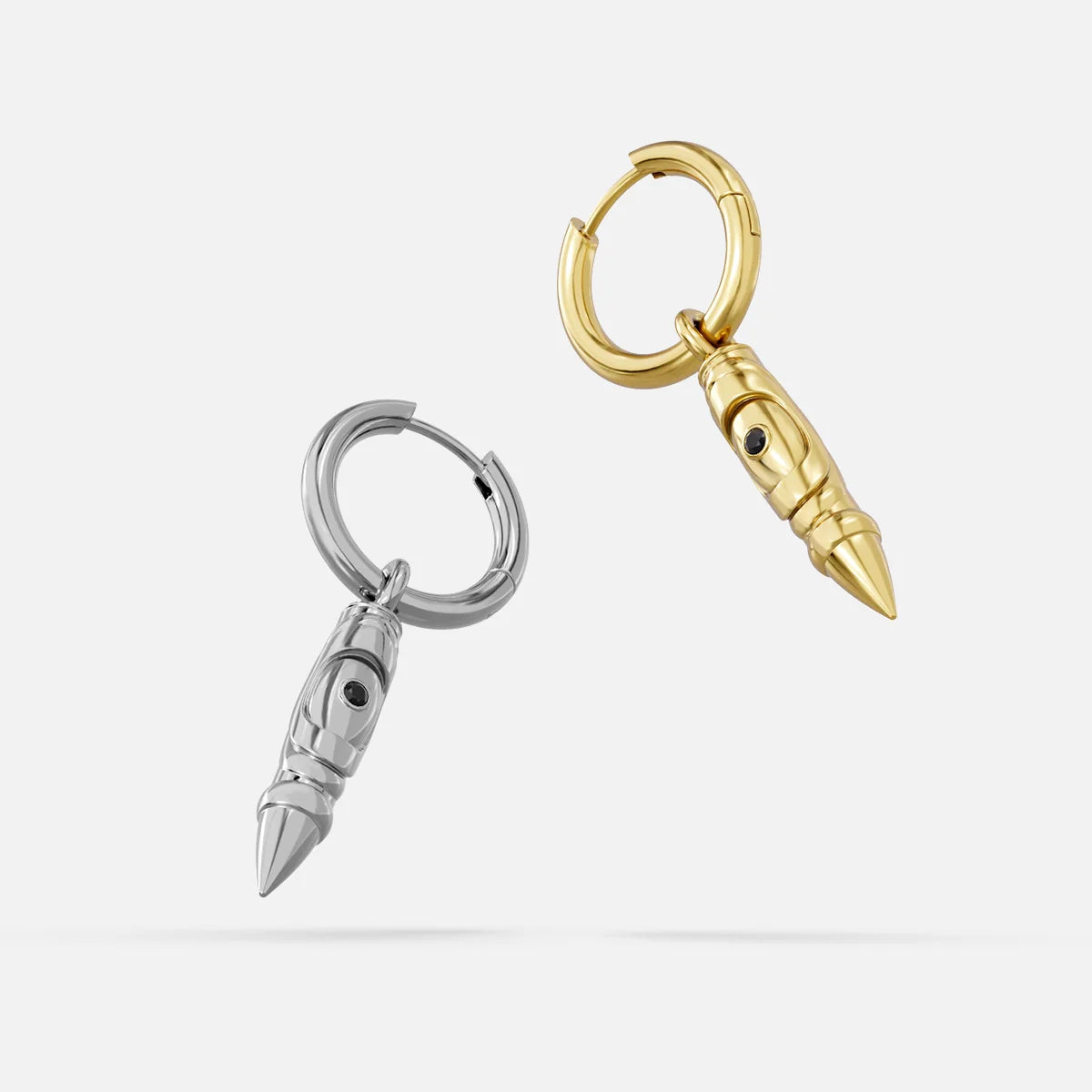 LAMINAR AXIS DROP HOOP EARRINGS
