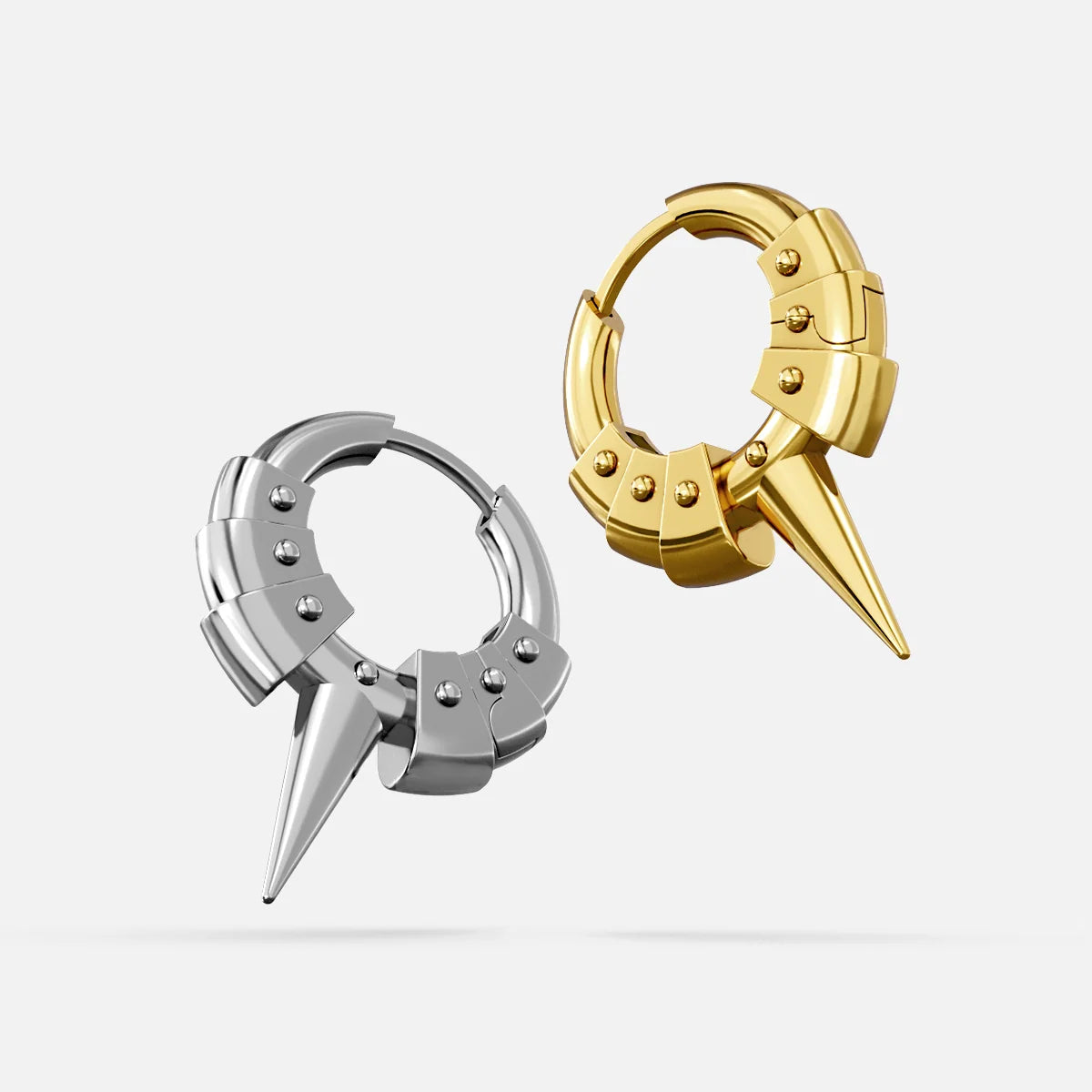 INTERLOCK SPIKE HOOP EARRINGS