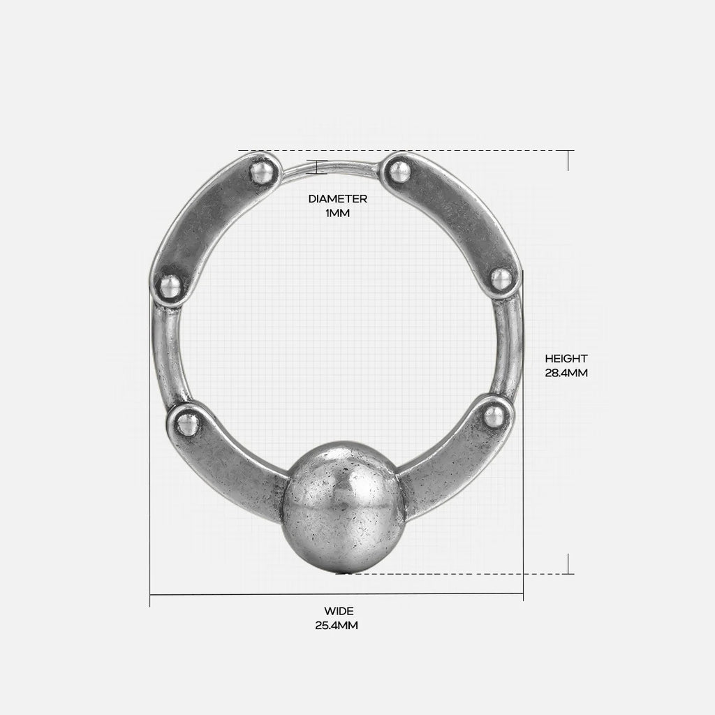 INDUSTRIAL SPHERE LINK EARRINGS