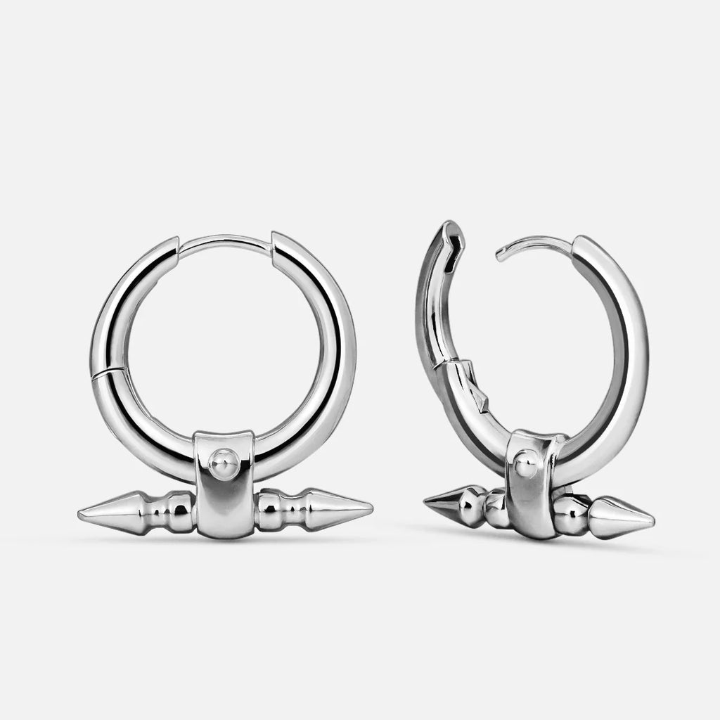 DUAL SPIKE HOOP EARRINGS