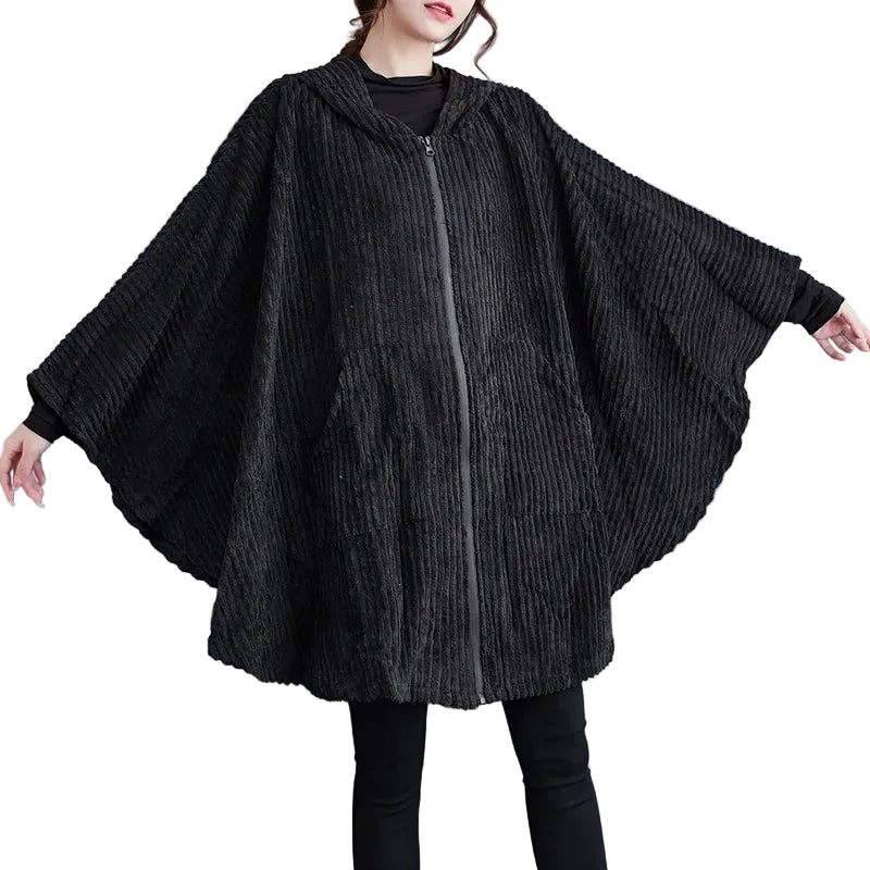 Women's Hooded Zipper Cape Black - primary product photo (1 of 5)