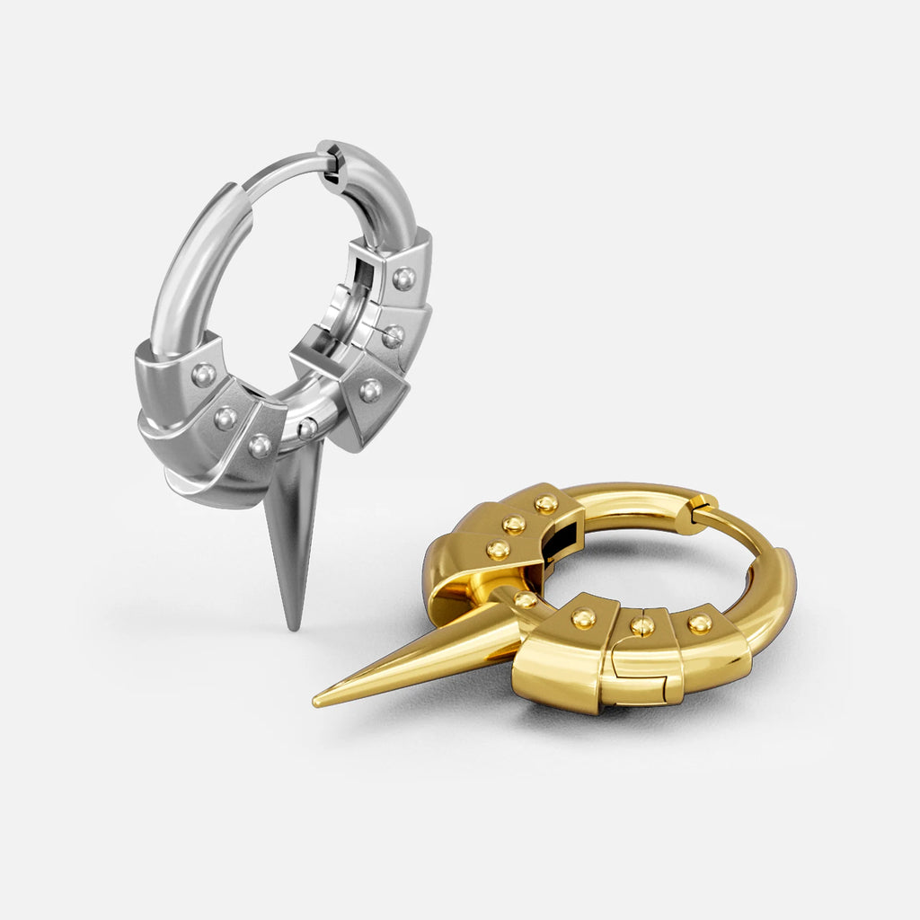 INTERLOCK SPIKE HOOP EARRINGS