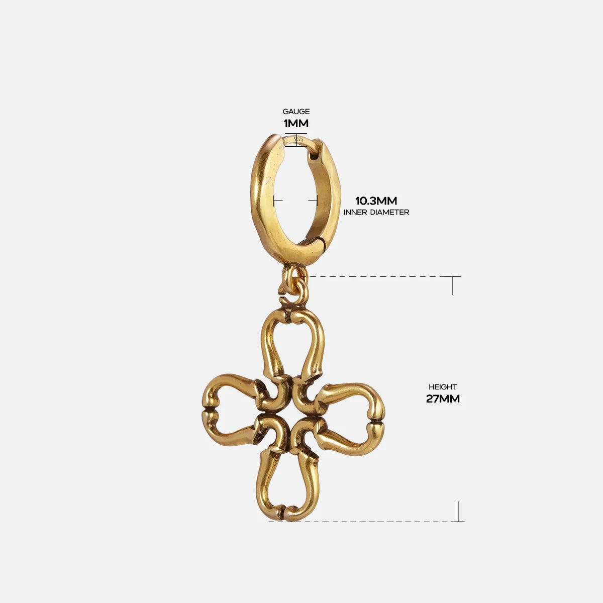 QUATREFOIL CROSS EARRINGS