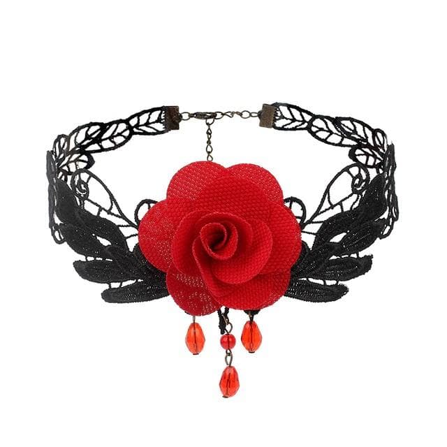 Forbidden Love Sexy Beaded Choker - Creepy Goth