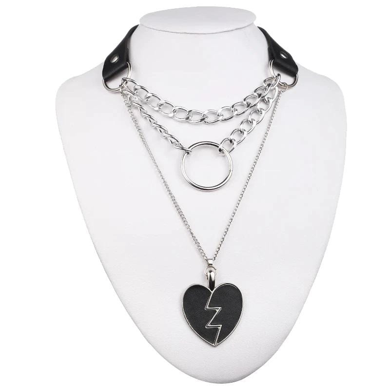 Gothic Chain Choker Necklace - Creepy Goth