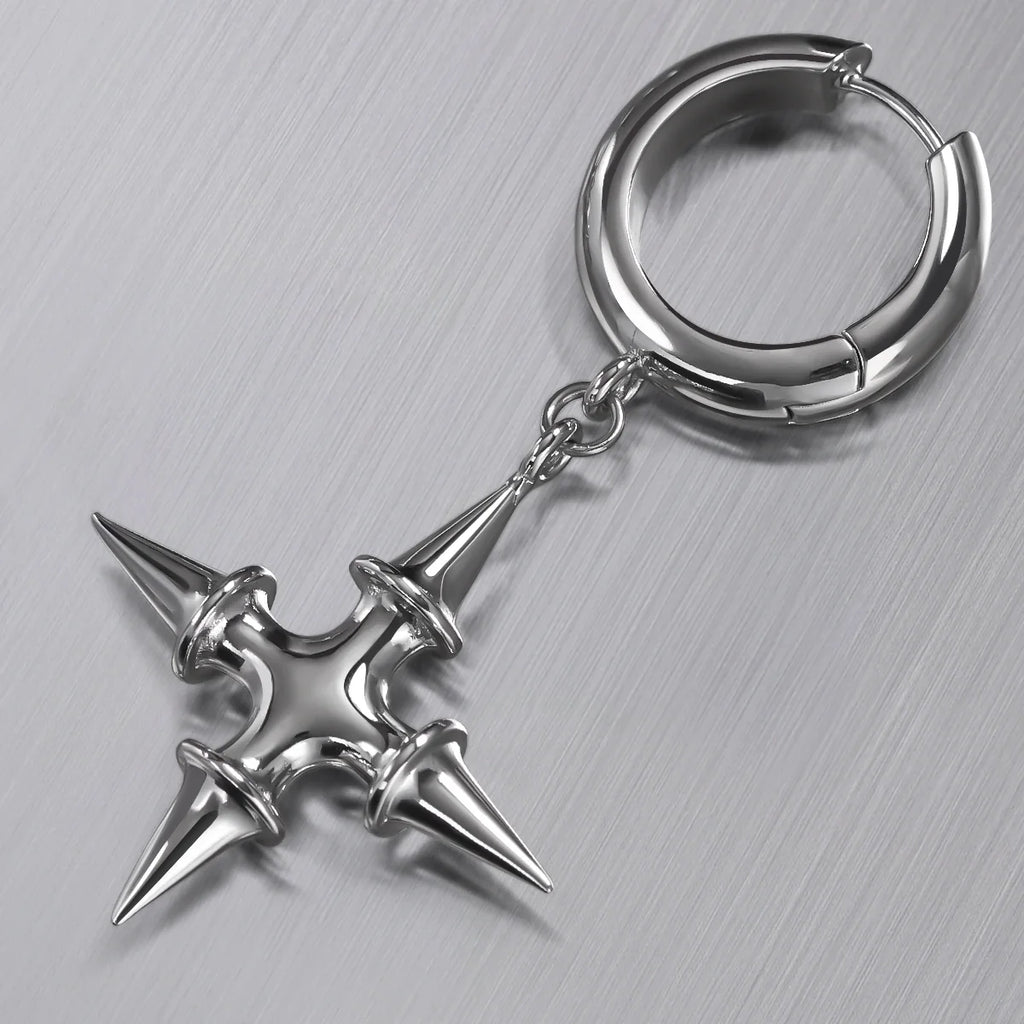 SPIKE CROSS EARRINGS