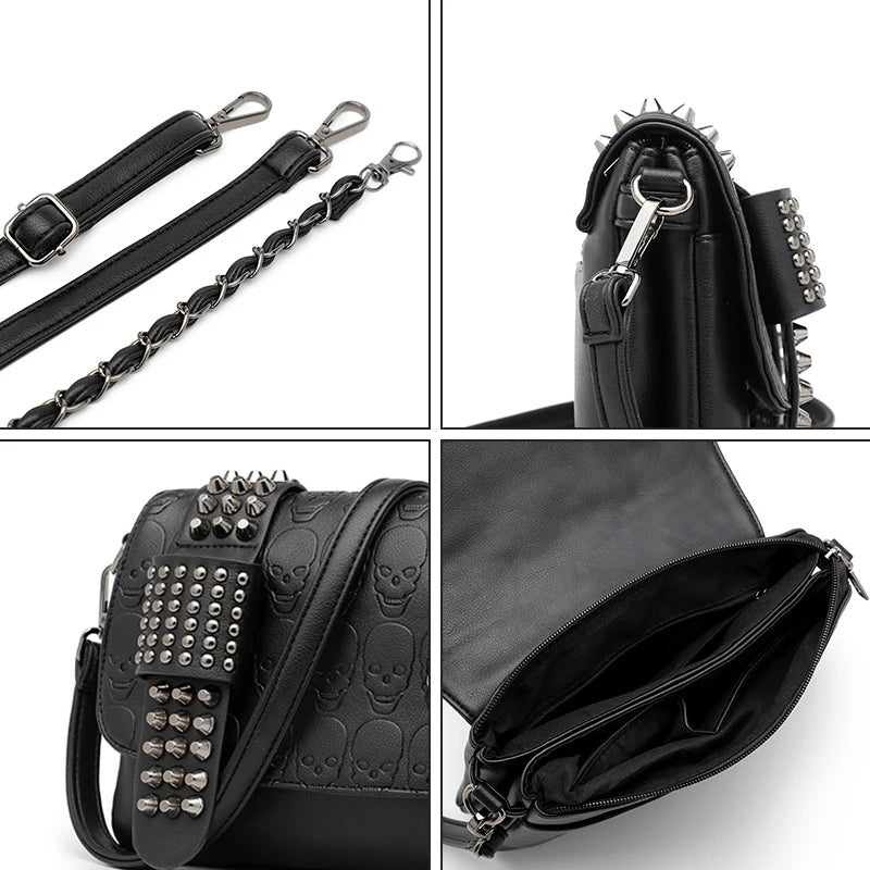 Hemlock Studded Skull Clutch Bag