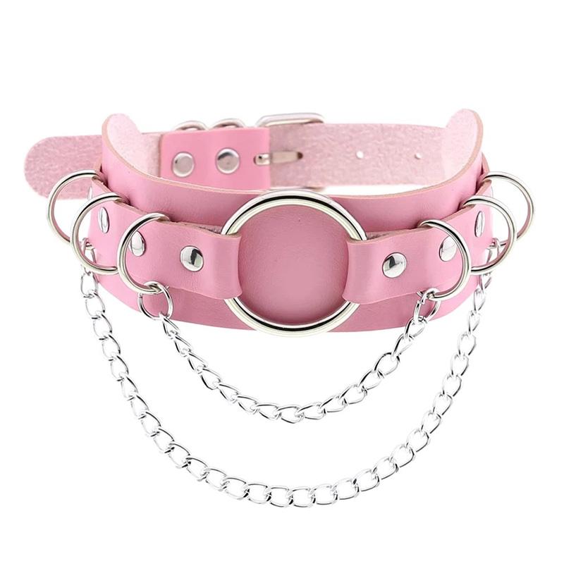 Lawbreaker Punk Leather Choker - Creepy Goth