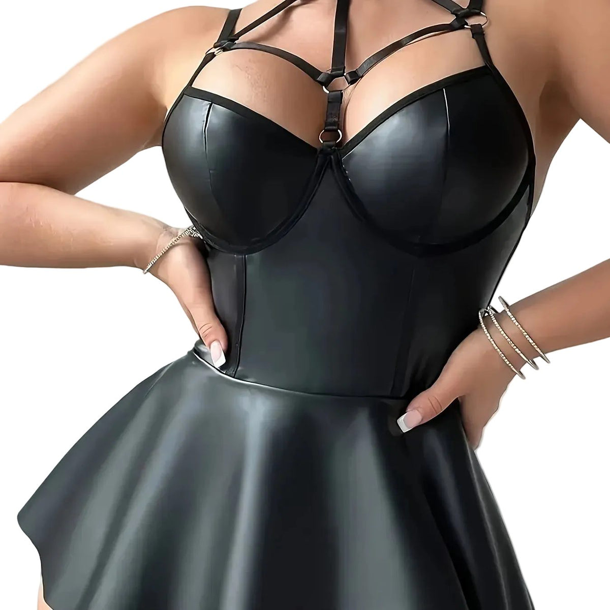 Midnight Control Bodysuit Dress - Creepy Goth