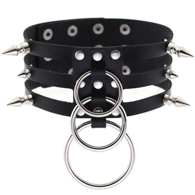 Nightfall Leather Choker - Creepy Goth