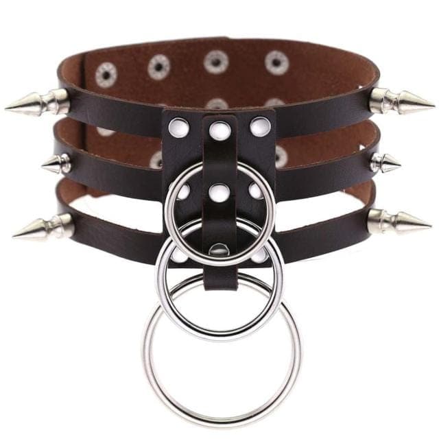 Nightfall Leather Choker - Creepy Goth
