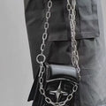 Women's Black Glossy Star Chain Crossbody Bag - primary lifestyle photo (1 of 2)