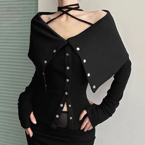 Women's Elegant Long Sleeve Top - primary photo, shown with a person (1 of 3)