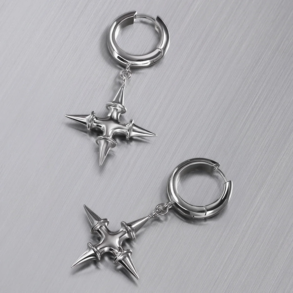 SPIKE CROSS EARRINGS