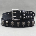 Men's Skull Leather Belt Black - alternate studio view (4 of 4)