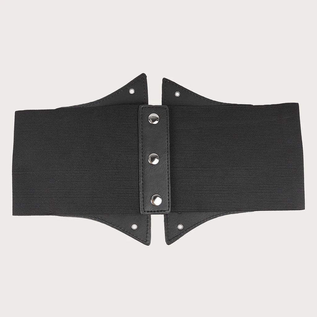 Black Studded Four-Buckle Corset