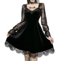 Women's Black Velvet Lace-Sleeve Mini Dress - primary lifestyle photo (1 of 4)