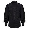Men's Black Red Blue Frogged Bishop Shirt - front studio view (1 of 7)