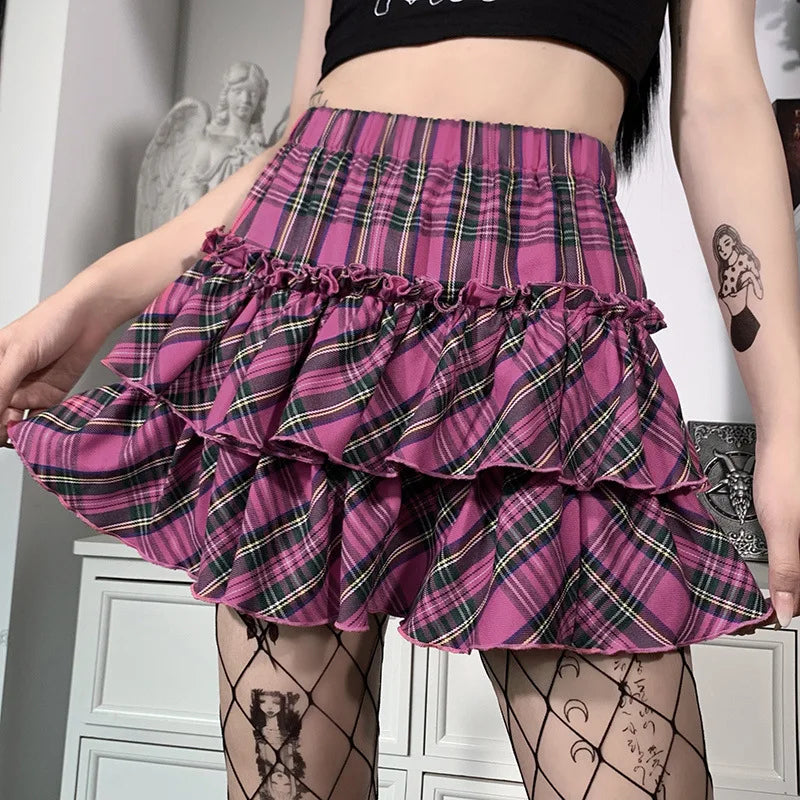 Pink Cotton Mini Skirt