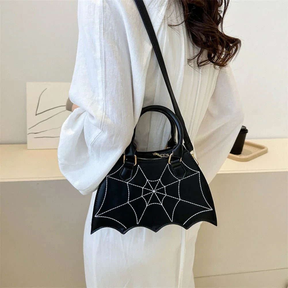 Black Spiderweb Bat-Wing Hand Bag