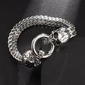 Men's Silver Dual Skull Chain Bracelet - primary lifestyle photo